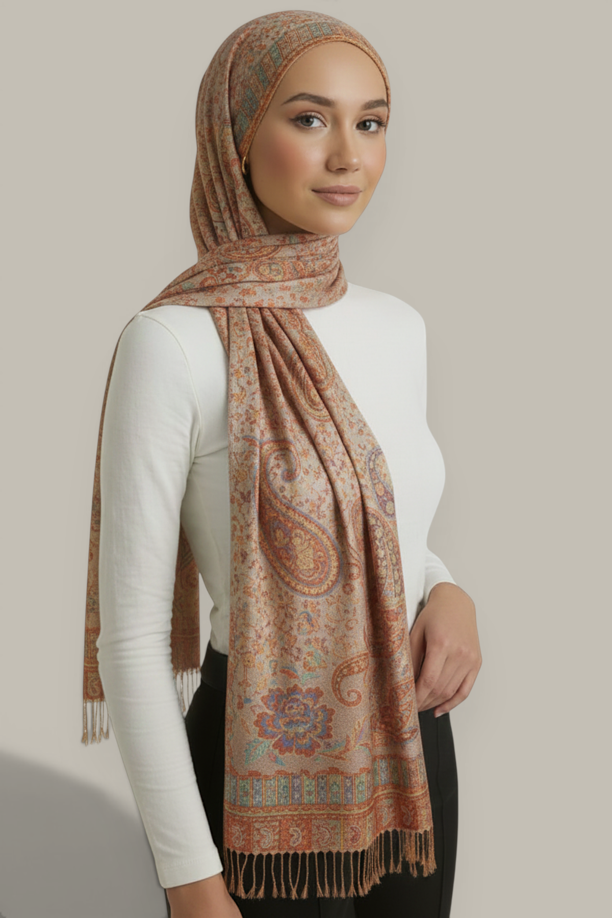 Luxe paisley pashmina hijab sjaal