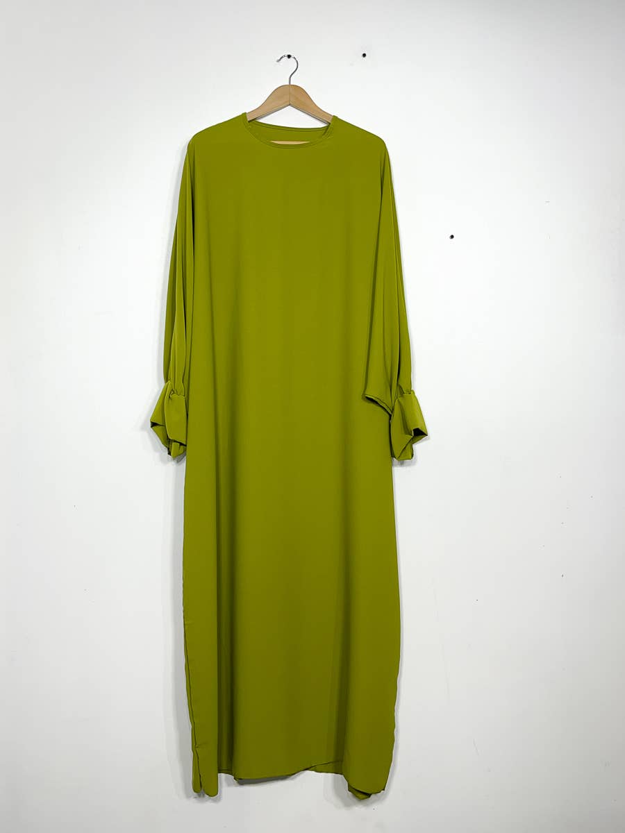 Lange damesabaya met elastische vlindermouwen