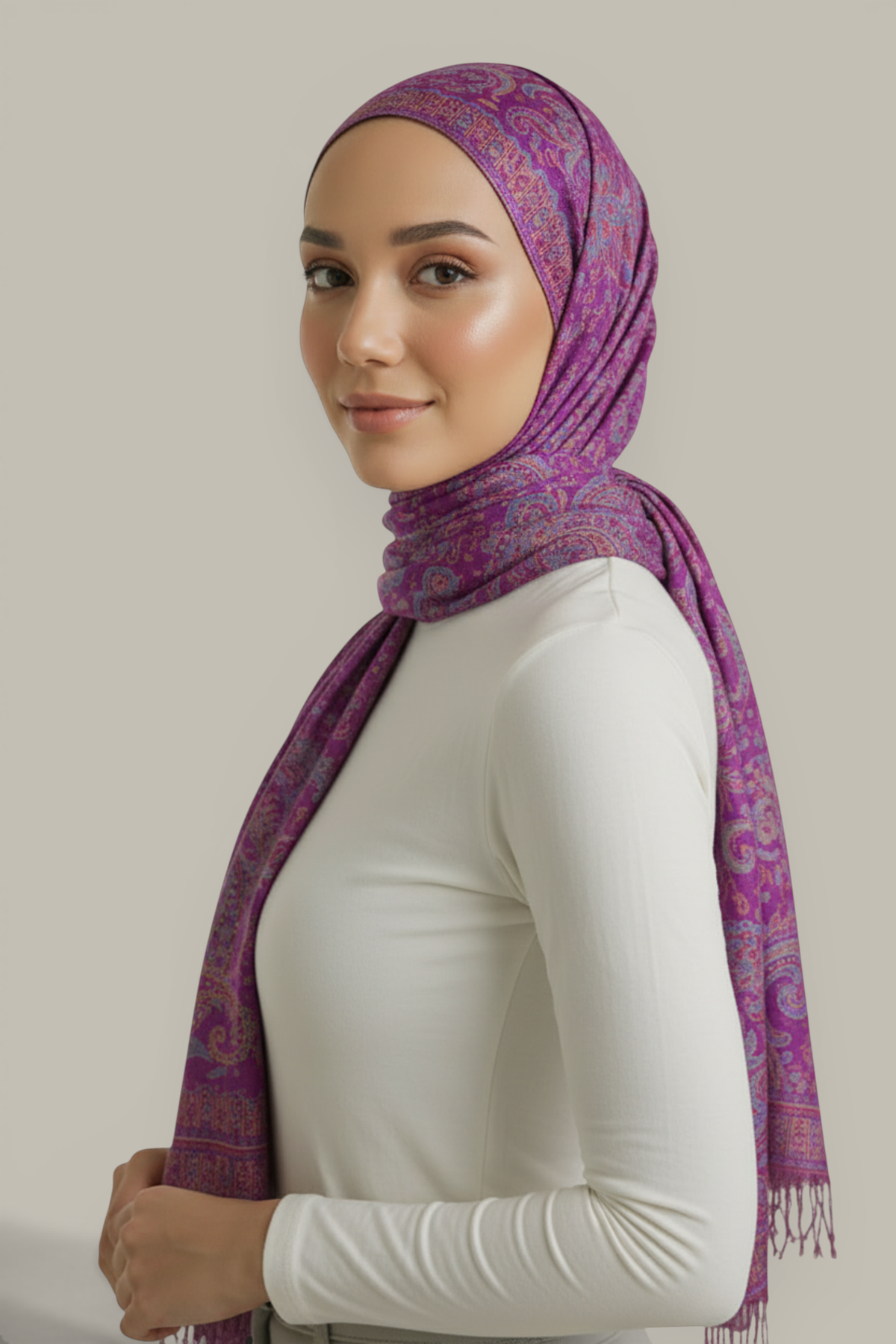 Luxe paisley pashmina hijab sjaal