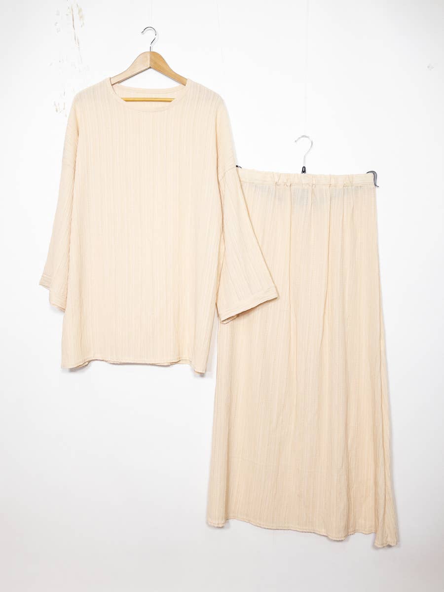 2-delige Abaya Set met Tuniek & Uitlopende Rok