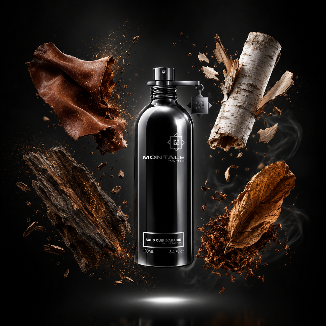 Montale Aoud Cuir d’Arabie Eau de Parfum – Luxe unisex geur met intense leer- en houttonen in een elegante gouden flacon.