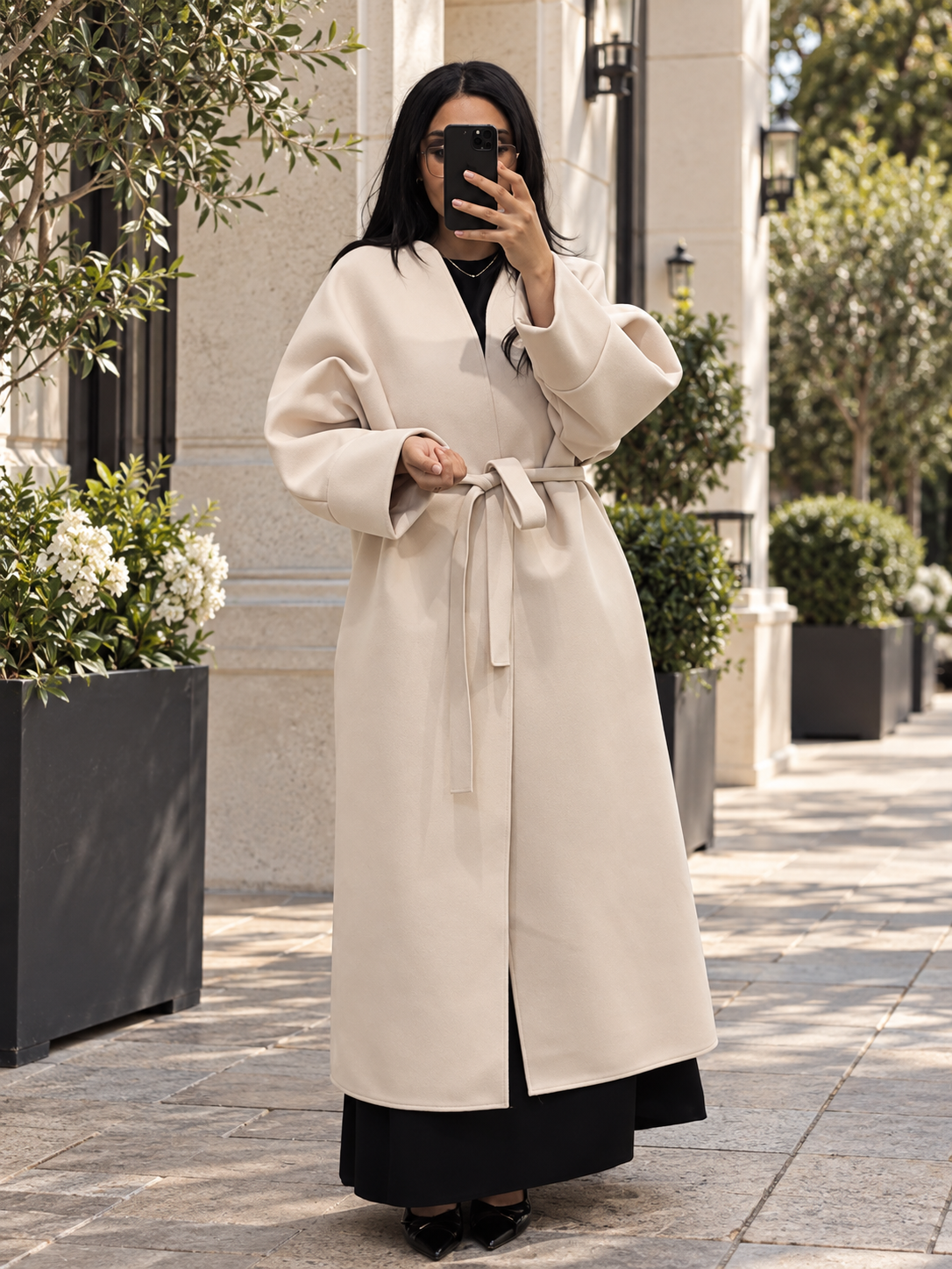 abaya-jas met ceintuur