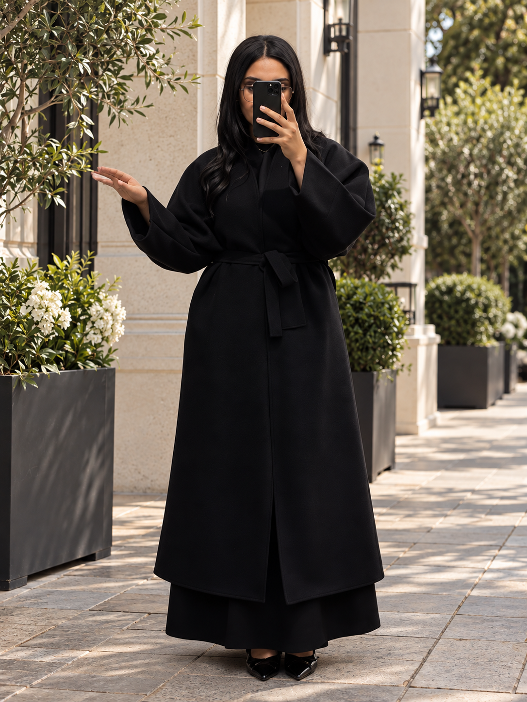 abaya-jas met ceintuur