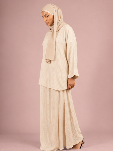 2-delige Abaya Set met Tuniek & Uitlopende Rok