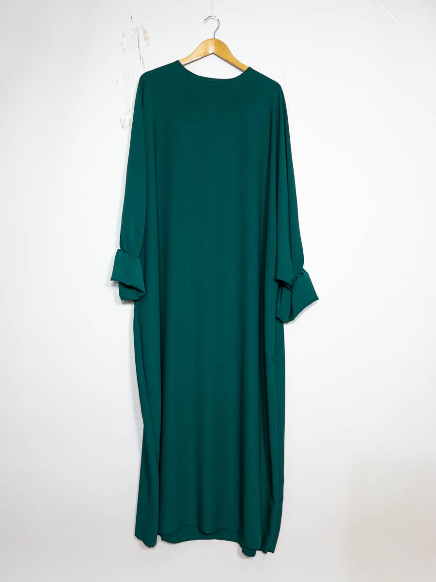 Lange damesabaya met elastische vlindermouwen