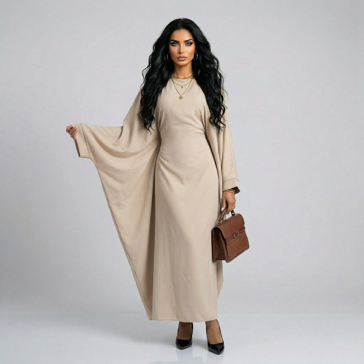 Elegante Vlindermouw Abaya – One Size