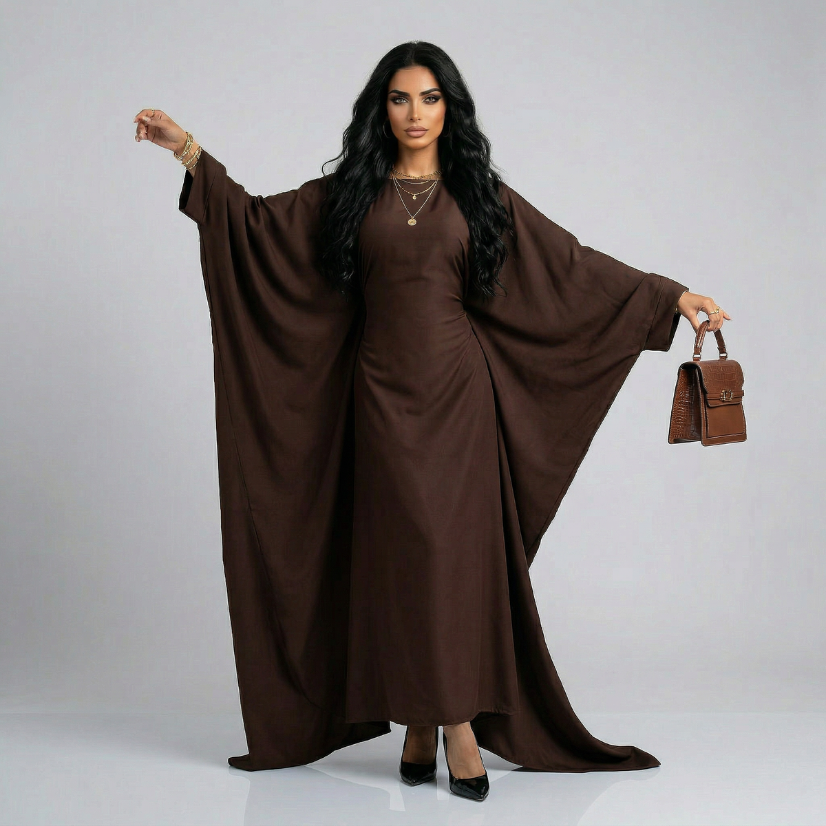Elegante Vlindermouw Abaya – One Size