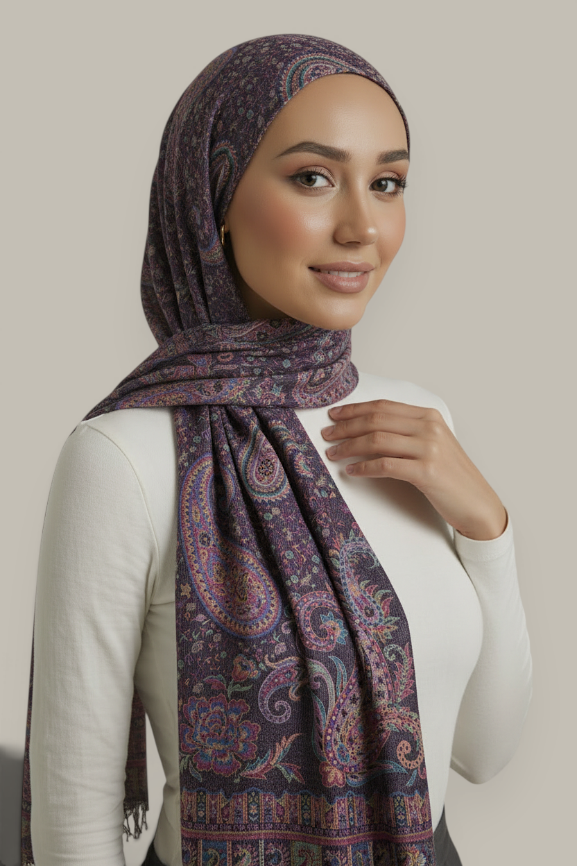 Luxe paisley pashmina hijab sjaal