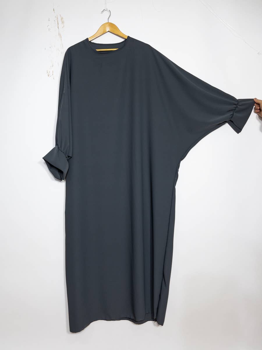 Lange damesabaya met elastische vlindermouwen