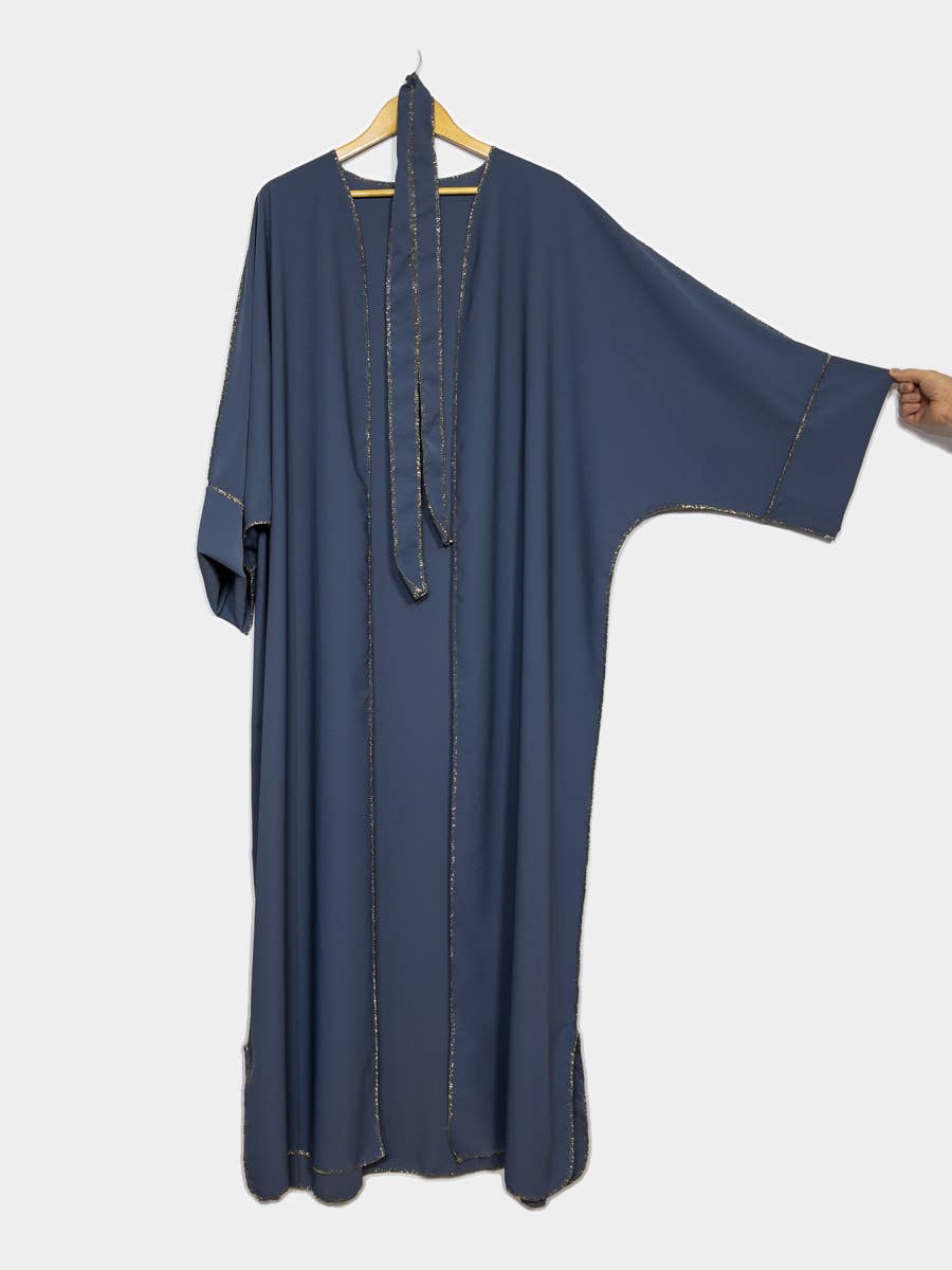 Elegante Kimono Abaya met Goudkleurige Details & Ceintuur