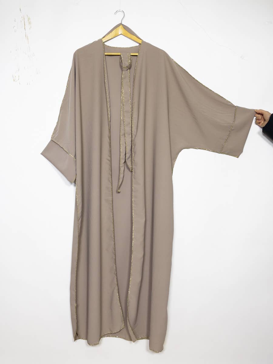 Elegante Kimono Abaya met Goudkleurige Details & Ceintuur