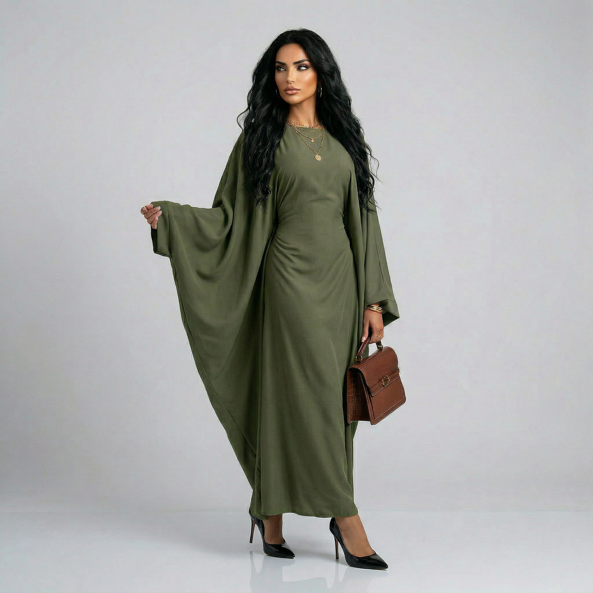 Elegante Vlindermouw Abaya – One Size