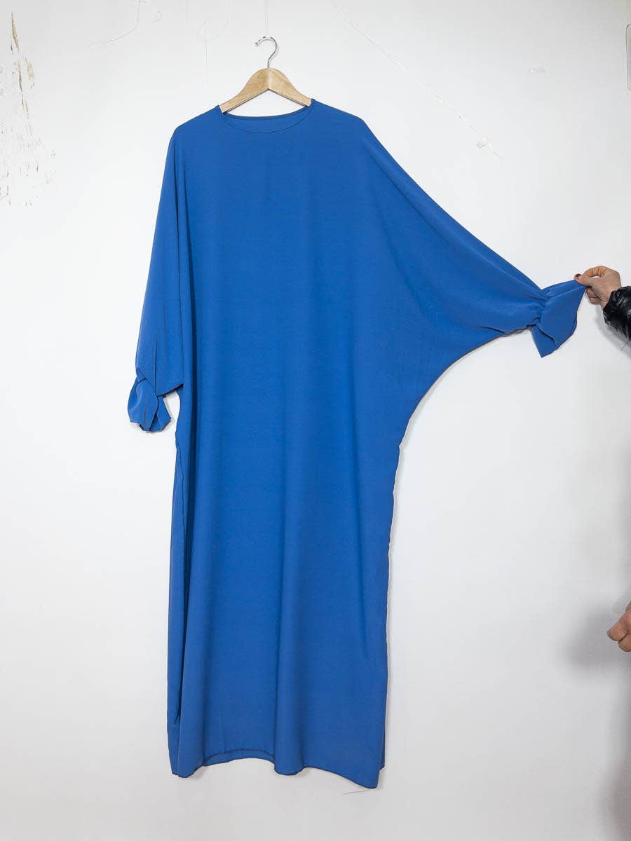 Lange damesabaya met elastische vlindermouwen